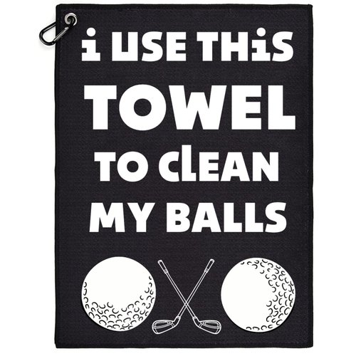 Artpreti Funny Golf Towel, Printed Golf Towels for Golf Bags with Clip, Golf Gift for Men Husband Boyfriend Dad, Birthday Gifts for Golf Fan - I Use This Towel to Wash My Balls