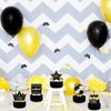 Skylety 6 Pcs Happy Birthday Party Decorations Black Gold Table Toppers Party Supplies Birthday Honeycomb Table Centerpieces Reusable Elegant for Men and Woman Birthday Party Supplies