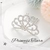 Kilshye Princess Crown Hair Comb Silver Girls Tiara Combs Rhinestone Prom Tiaras and Crowns Hairpiece for Kids (Silver)