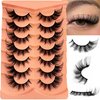 Yasnai Cat Eye Lashes False Eyelashes Volume Lashes Wispy Fake Lashes Natural Eyelashes 7 Pairs Pack 9D
