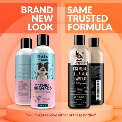 Pets Are Kids Too Oatmeal Dog Shampoo Baking Soda Hypoallergenic Anti Itch Moisturizing Soothing Deodorizing Pet Care Safe Puppy Shampoo Sensitive Skin Cat Shampoo - Coconut Based Cleanser 17 fl oz