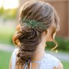 inSowni 7 Pieces Vintage Party Prom Wedding Bridal Emerald Green Beads Crystal Hair Side Combs+Rhinestone U-shaped Hair Pins Headpieces for Brides Bridesmaids Women Girls