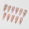 HNUIX Nail Rhinestones - 2920pcs 3D Multi Shape Size Crystal, Champagne Gold Nail Gems, Flat Back, with Kit, for Nail Art, DIY Decorations