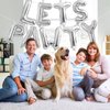 Lets Pawty Balloons Banner 40 Inch,Silver Dog Birthday Decorations,Paw Foil Letter Balloon for Dogs Paw Pet Puppy Theme Party Supplies