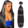 ANGIE QUEEN Hair Peruvian Virgin Hair Straight 100% Unprocessed Virgin Human Hair Extensions More Thicker 20 Inch One Bundle 100G Nature Black Color(One Bundle)