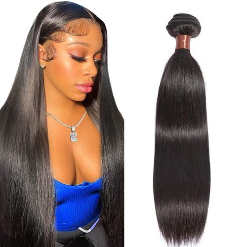 ANGIE QUEEN Hair Peruvian Virgin Hair Straight 100% Unprocessed Virgin Human Hair Extensions More Thicker 20 Inch One Bundle 100G Nature Black Color(One Bundle)