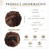 Claw Clip Messy Bun Hair Piece Curly Wavy Faux Hair Bun Extensions Synthetic Chignon Tousled Updo Hair Scrunchie Claw Clip Ponytail Hairpieces for Women（#Black Mix Medium Brown）