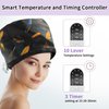 Hair Steamer Cap, Portable Hair Care Hat with 10 Mode Temperature Control, 110V Electric Heating Cap for Hair SPA Beauty Steamer Nourishing Hat Hair Thermal Treatment Cap (Black Feather)