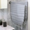 Clotho 4 Pack Turkish Hand Towels for Bathroom | 100% Cotton 18 x 40 Inch | Decorative Hand Towel Set of 4 for Bath and Kitchen | Lightweight Hand Towel for Travel Hair Gym Yoga - (Silver Gray)