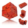 DOLASEV Fidget Toys Infinity Cube, ADHD Desk Toys for Office for Adults Stress Relief, Metal Fidget Toys for Kids Party Favors, Stocking Stuffers, Easter Basket Stuffers (Red Yellow)