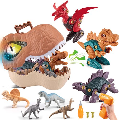 Take Apart Dinosaur Toys for Kids 3-5 5-7 STEM Construction Building Kids Toys with Electric Drill for 3 4 5 6 7 8 Boys dino Toys with Sound & Light, Educational Toy Gift for Party Christmas Birthday…
