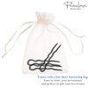 Parcelona French Slick Black Small Wavy 3 Inch U Shaped Hair Pins for Fine Hair Types (3 Pins) (Black)