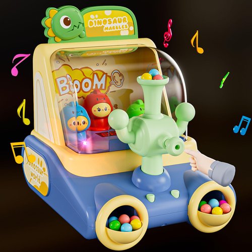 Skirfy Dinosaur Toys Pinball Machine,Arcade Machine Shooting Games Boy Toys for Kids Marbles for Kids Miniature Pinball Machine Great Christmas Birthday Gift Age 6 7 8 9