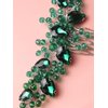 Brihasory Bride Wedding Hair Comb Rhinestone Bridal Hair Accessories Flower Hair Piece Party Prom Valentine Day Side Comb Crystal Hair Clips for Women and Girls Hair Decoration(Green)