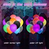 LovesTown 66PCS Glow Balloons Assorted, UV Neon Party Latex Balloons 12" Fluorescent Balloons with Small Dots for Birthday Wedding Glow Party Supplies