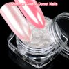 2 Boxes White Pearl Chrome Nail Powder - Transparent Clear Ice Shimmer Chrome Pigment Powder for Nails, Inspired Nails Mirror Effect Glitters Nail Art Powder for DIY Salon