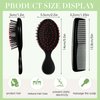12 Pack Wet Small Hair Brush Hair Combs Set, 6 Detangler Mini Hair Brush Detangling Travel Hair Brush 6 Plastic Fine Wide Hair Combs for Women Men Kids Toddler Girls Baby Curly Hair(Black)