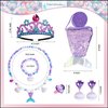 Koeilay Mermaid Jewelry Set for Girls Mermaid Crown Fake Pearl Necklace Bracelet Purse Ring Shell Earrings Mermaid Accessories Princess Dress Up Pretend Play Mermaid Party Decorations Christmas Gifts