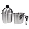 Goetland Stainless Steel WWII US Military Canteen Kit 1QT with 0.5QT Cup Nylon Cover G.I.