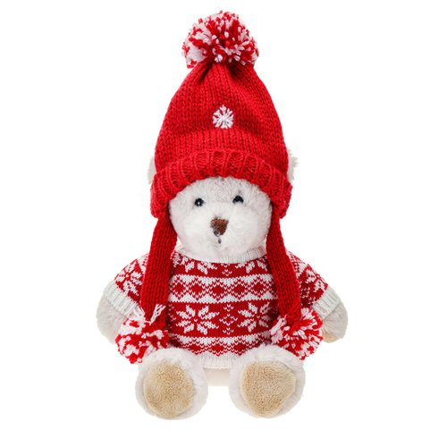 Dilly dudu Christmas Teddy Bear Stuffed Animal Plush Soft Toys Cuddly Dolls Best Gifts 10-Inch (Brown)