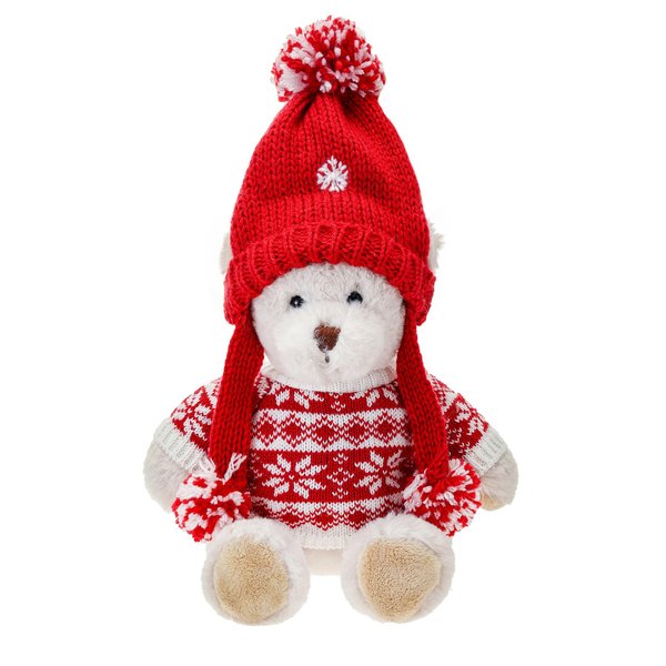 Dilly dudu Christmas Teddy Bear Stuffed Animal Plush Soft Toys Cuddly Dolls Best Gifts 10-Inch (Brown)