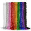 72PCS Mardi Gras Beads, Metallic 10 Kinds Bead Necklace Party Favors, 33" Mardi Gras Necklace Women Men Stuff, Festival Parade Throw Accessories for Wedding Birthday Celebrations Decorations