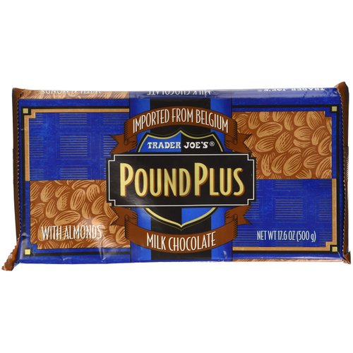 Trader Joes Pound Plus Milk Chocolate with Almonds 17.6 oz.
