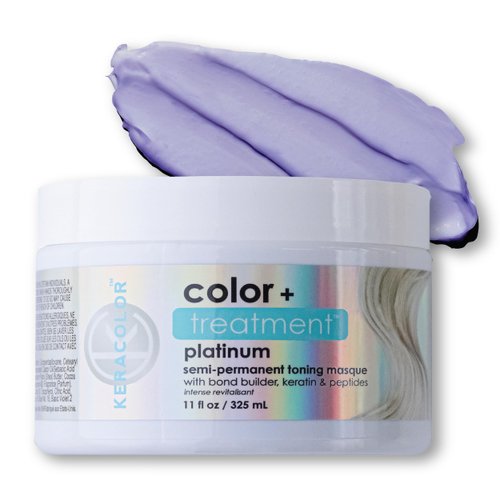 Keracolor Color + Treatment PLATINUM - Highly Pigmented Semi-Permanent Color Masque for Vibrant, Hydrated Hair, 11 Fl Oz