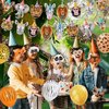 Safari Animals Party Decorations Party Animals Birthday Banner Cake Cupcake Toppers and Balloons for Boys Girls Wild Jungle Animals Birthday Supplies