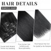 Clip in Hair Extensions Real Human Hair 140g Hair Extensions Real Human Hair Clip ins Natural Black 7pcs Straight, Rimoss Premium Soft Remy Human Hair Clip in Extensions for Women (#1B 16 Inch)