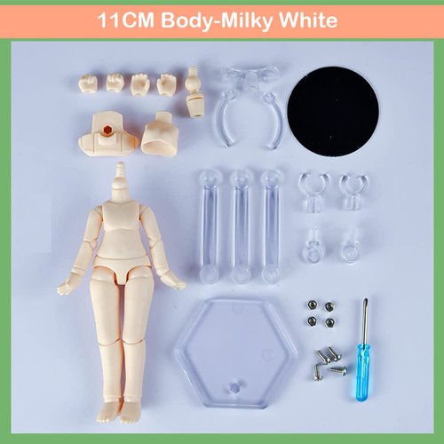XiDonDon 1/12 Scale BJD Doll Body 9.6cm/11cm YMY2 Body Action Figures Replacement Body Doll Accessories (Milky White,11cm)