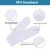 4 Counts Spa Facial Headband Whaline Head Wrap Terry Cloth Headband Stretch Towel with Magic Tape for Bath, Makeup and Sport, 3.5" Wide (White)