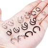 Ftovosyo Fake Lip Rings T Shaped Stainless Steel Gothic Clip on Non Piercing Nose Ring Double Cartilage Helix Earrings Ear Cuff for Women Men