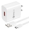 TPLTECH Quick Charge 3.0 Wall Charger Fast Charging for LG Aristo 2 M210 MS210 /2 Plus (X212), Aristo 3/3 +, Aristo 4 +, Aristo 5/LG X212tal Xpression Plus X Charger/Venture and with Micro USB Cable