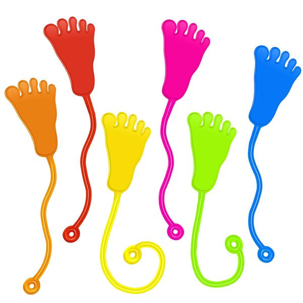 Sticky Hands Bulk 24PCS Kids Party Favors Foot Shape Stretchy Sticky Hand Fidget Toys Kids Easter Basket Stuffers Birthday Goodie Bag Stuffers Treasure Box Toys for Classroom Prizes Party Supplies