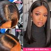 WANTOADE Short Bob Wig U Part Wig Human Hair U Part Bob Wig Brazilian Short Straight U Part Human Hair Bob Wigs for Black Women Natural Black 150% Density 12 inch