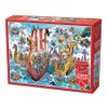 Cobble Hill 1000 Piece Puzzle - DoodleTown: Viking Voyage - Sample Poster Included
