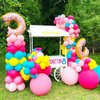 153Pcs Rainbow Donut Balloon Arch Garland Kit with Sprinkles Donut Ice Cream Lolly Foil Balloons for Girls Kids Candyland Sweet One Two Sweet Donut Grow Up Birthday Party Decorations