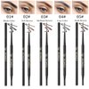 Eyebrow Pencil,2PCS Waterproof Retractable Micro Brow Pencil with Spoolie Brush,Ultra-Fine 1.5mm Tip Creat Smooth and Natural Looking Eyebrows.(#1 Black 2Pcs)