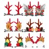 PHOGARY 6 Pairs Christmas Hair Clips, Reindeer Antlers Hair Clips, Deer Ears Barrettes Bow Decorative Hairpins Christmas Hair Accessories for Girls Women