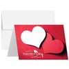 Happy Valentine’s Day Greeting Cards, Beautiful and Romantic Valentines Red and White Love Hearts Greetings for Husband, Wife, Boyfriend, Girlfriend | 5" x 7" | 25 Valentine Cards & 25 Envelopes