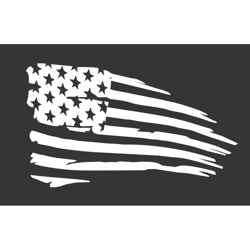 Barking Sand Designs Tattered US Flag- Die Cut Vinyl Window Decal ...