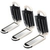 3 Pcs Folding Travel Hair Brush Foldable Mini Compact Hair Brush with Mirror For Women Collapsable Travel Size Massage Comb Travel Brushes For Hair Small Hairbrush Mini Brush For Purse Trip Gym Cream