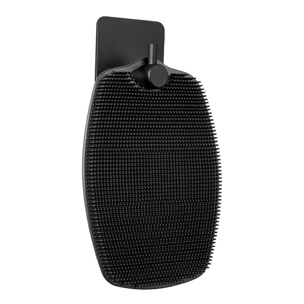 Silicone Body Scrubber,Exfoliating Body Scrubber for Men Women with Storage Hooks,Shower Bath Brush for All Kinds of Deep Skin Cleaning(Oval Black)