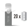 Bevel Safety Razor Replacement Blades 20 Pack, Double Edge Safety Razor for Men Blades to Prevent Razor Bumps and Skin Irritation, Single Blade Razor Refills,20 Count (Pack of 1)