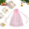 Boshen 100/200PCS Organza Gift Candy Sheer Bags Mesh Jewelry Pouches Drawstring Bulk for Wedding Party Favors Christmas (3" X 4"(100PCS), Pink)