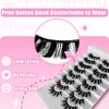 BTLLSSH 8Pair 3D5D 0.82INCH Thick False Eyelashes Fluffy Natural Look Faux Mink Lashes Volume Cat Eye Fake Eyelashes Lashes Extension with Dark Pink Box