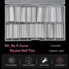 504Pcs No C Curve 3XL Extra Long Square Nail Tips for Acrylic Nails Professional, SWETIDY Clear Straight Flattened Half Cover False Nails Tips with Case for Nail Salons and Home DIY, 12 Sizes