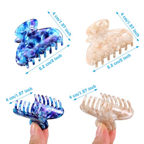 6 Pieces Tortoise Shell Hair Claw Clip for Women 2 Inch Hair Clip Tortoise Hair Medium Banana Claw Clips for Hair French Resin Clamp for Woman, Assorted Design