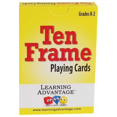 LEARNING ADVANTAGE Ten Frame Playing Cards - Set of 44 - Learn and Recognize Numbers 1-10 - Practice Subitizing - Early Math Resource